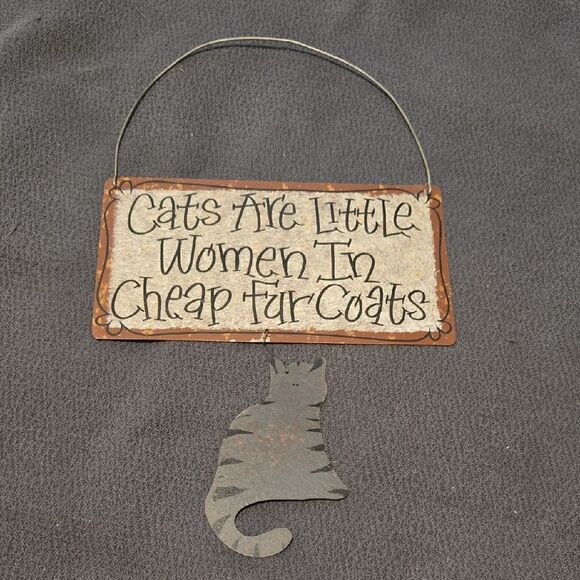 Decorative Cat Sign with Quote - Picture 1 of 2